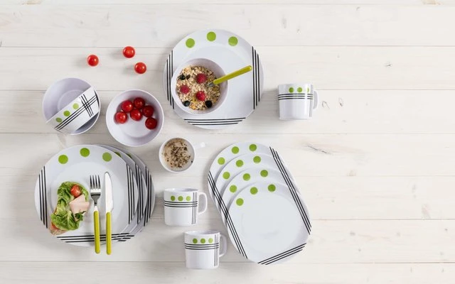 Berger Dots Melamin Geschirr-Set 16-tlg. Blau 3 Berger Dots Melamin Geschirr-Set 16-tlg. Blau